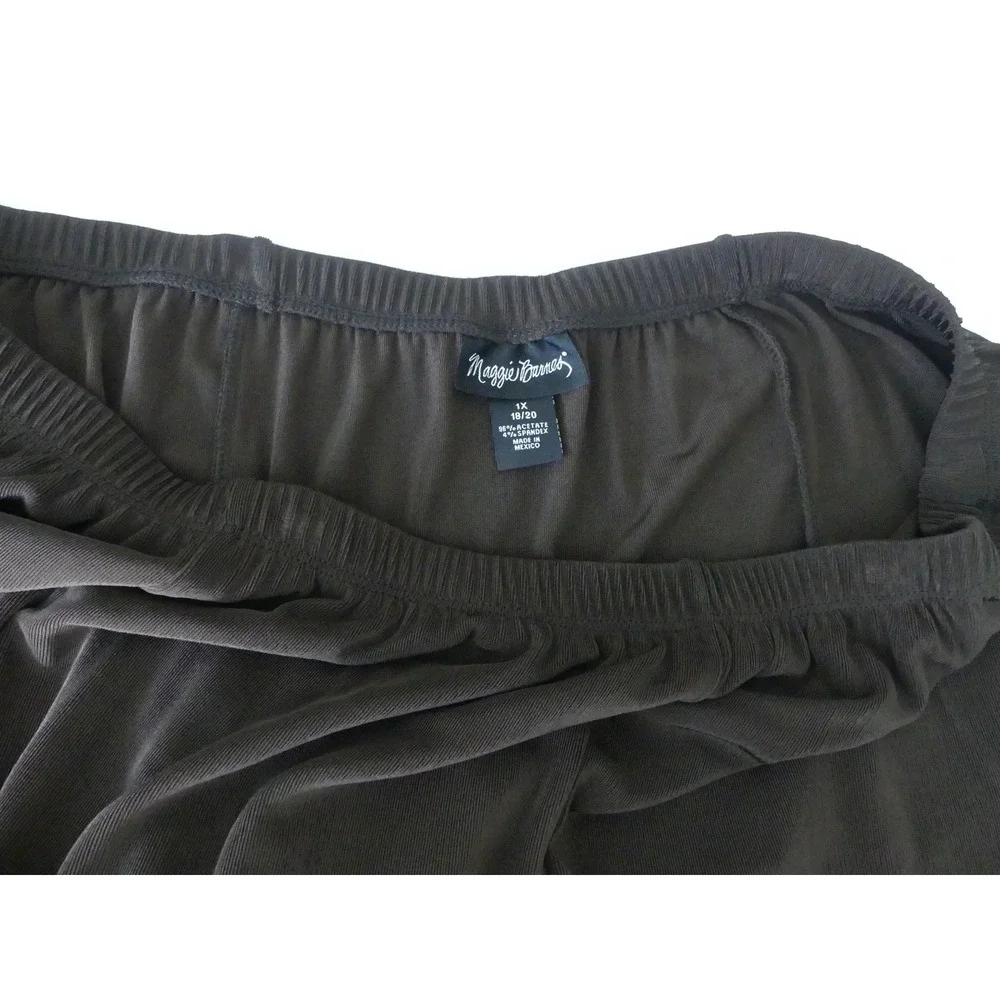 Maggie Barnes Womens‎ 1X 18/20 Brown Slinky Maxi Skirt Office Travel Cruise